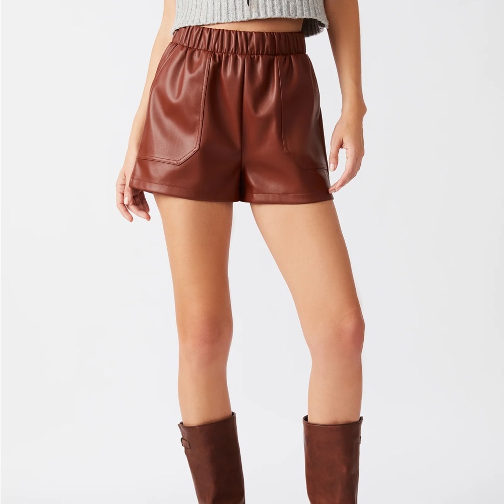 Steve Madden Brown Leather Shorts